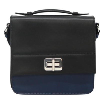 Bottega Veneta Turnlock Intrecciato Nappa, Black, Leather, Shoulder Bag