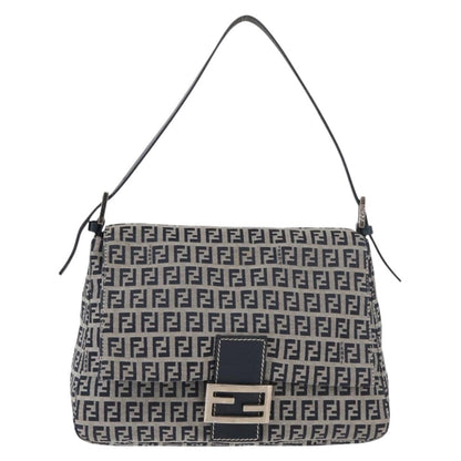 Fendi Baguette Zucchino Canvas, Navy, Canvas, Handbag