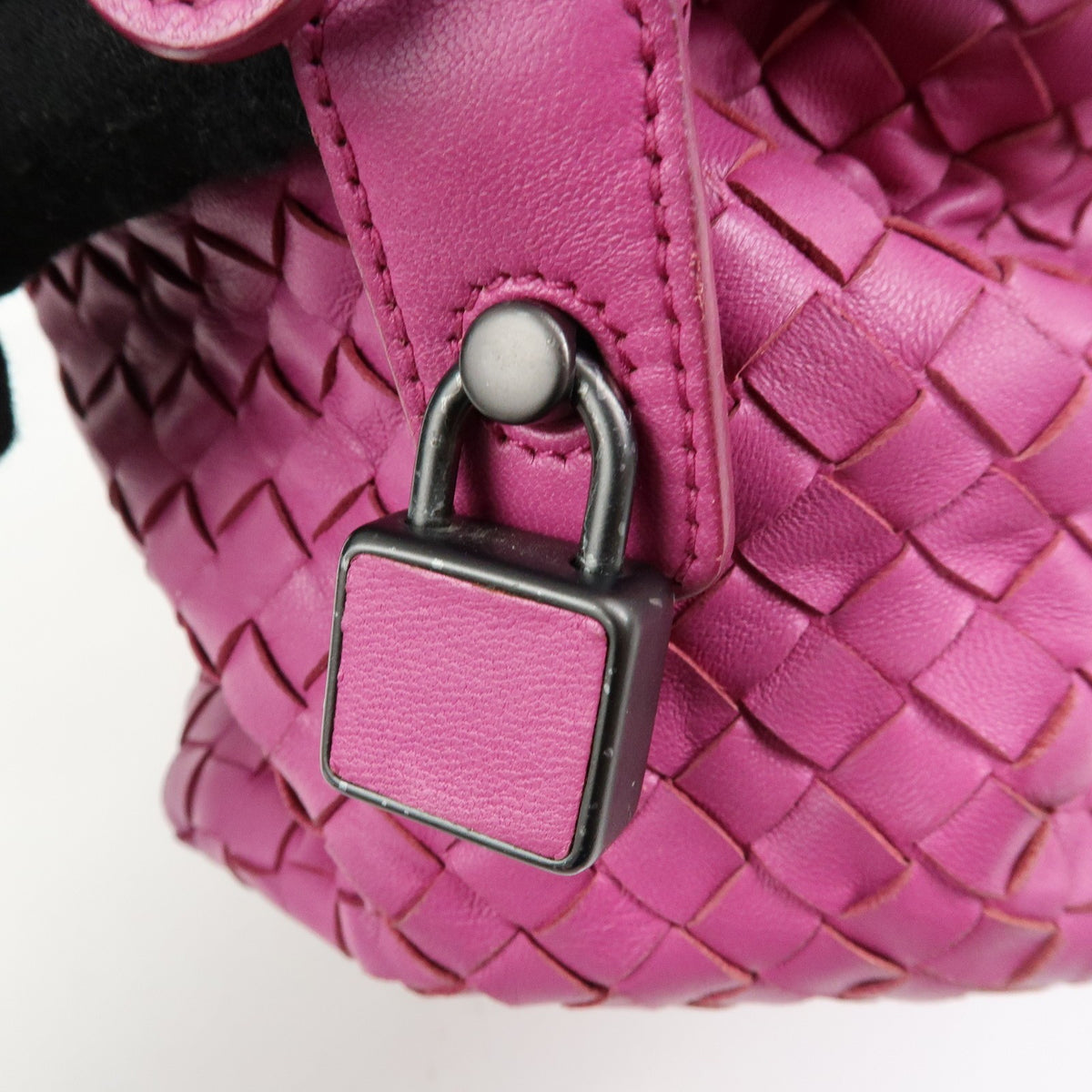 Bottega Veneta Boston Intrecciato Nappa, Pink, Leather, Handbag