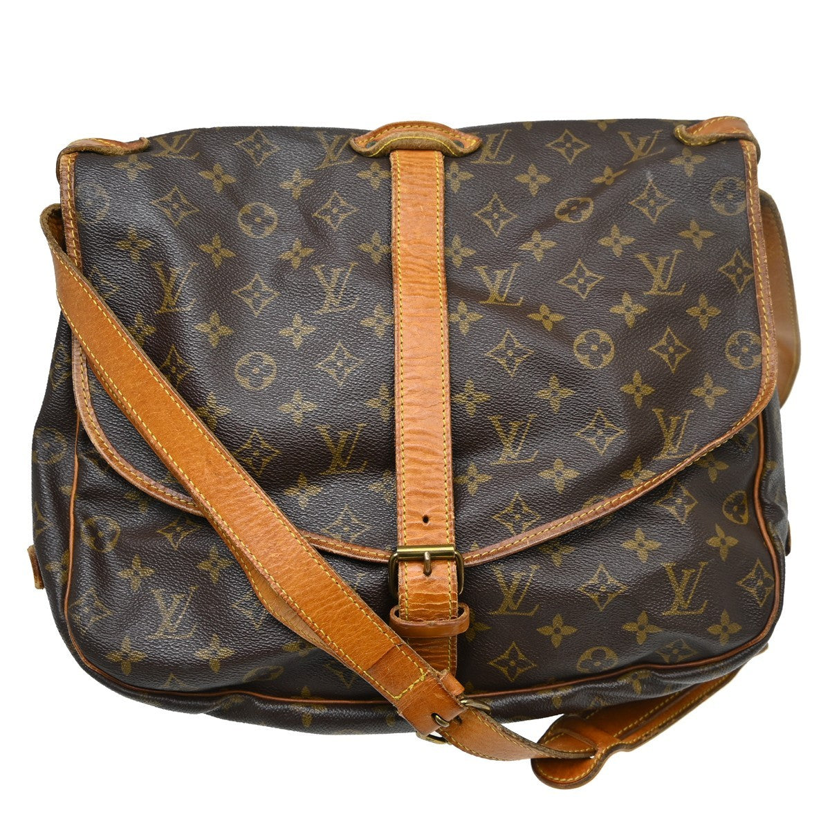 Louis Vuitton Saumur Monogram Canvas, Brown, Canvas, Shoulder Bag