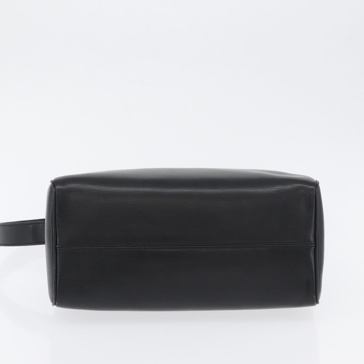 Celine Circle Logo Leather, Black, Leather, Shoulder Bag