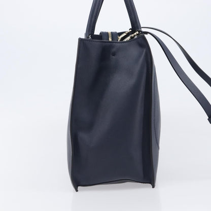 Valentino Garavani VLogo Convertible Shopper Leather, Navy, Leather, Tote Bag