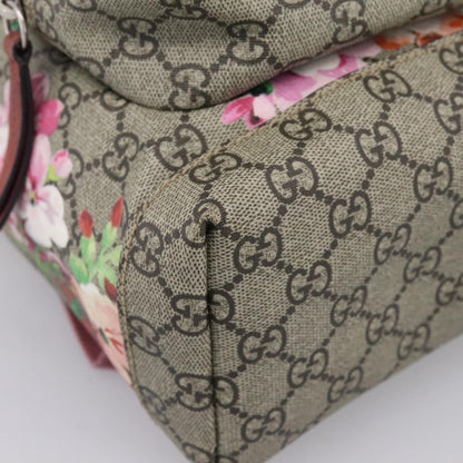 Gucci Buckle Blooms Print GG Coated Canvas, Beige, Canvas, Backpack