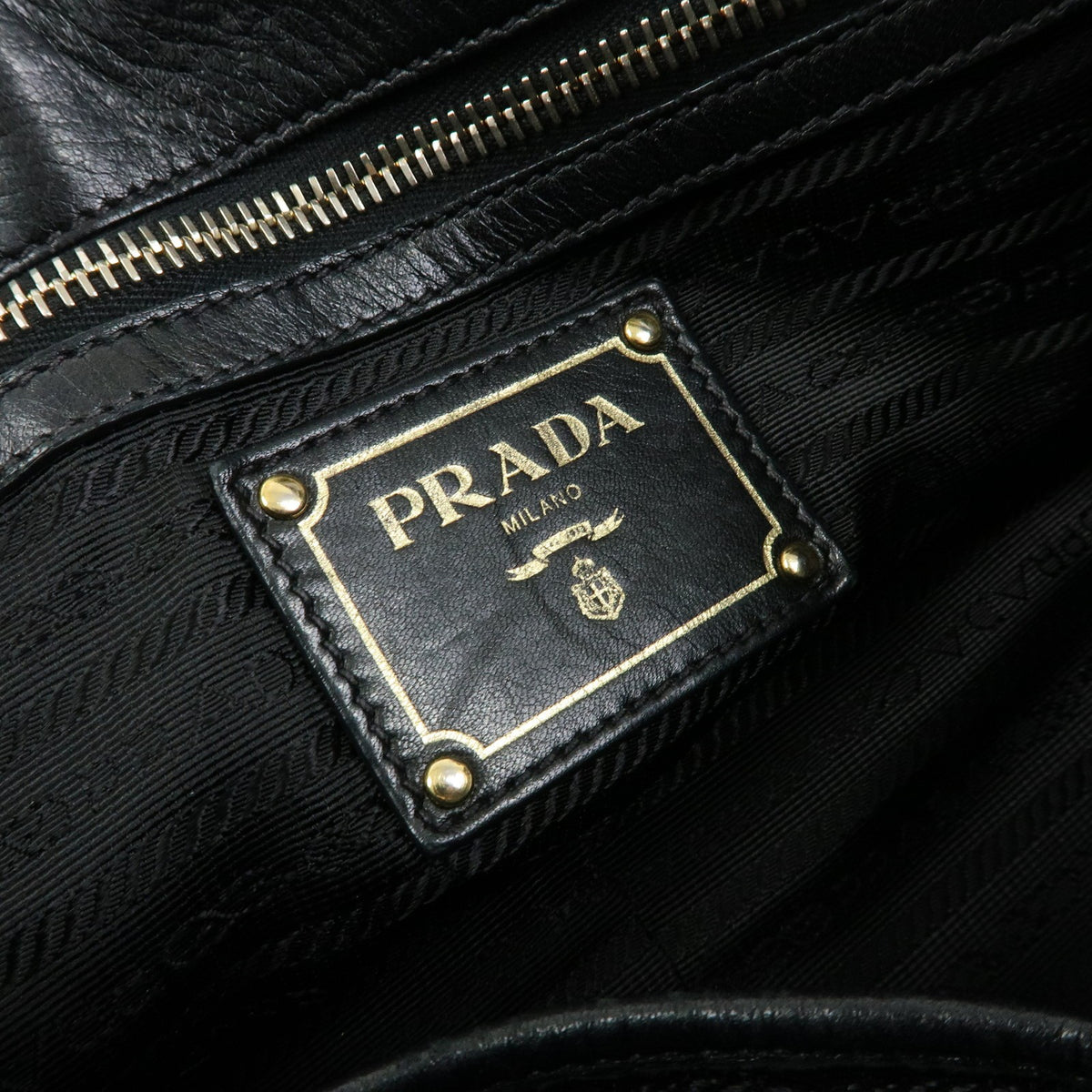 Prada Gaufre Convertible Nappa Leather, Black, Leather, Tote Bag