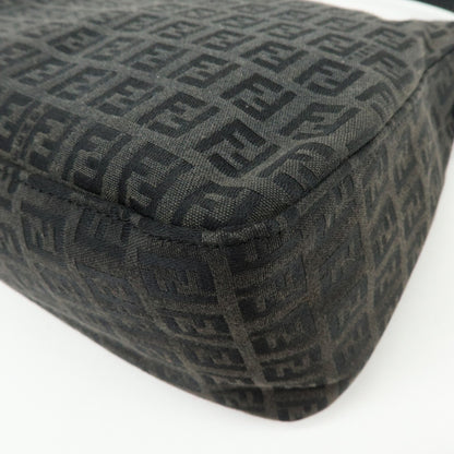 Fendi Zucchino Canvas Mamma Baguette Canvas, Black, Canvas, Shoulder Bag