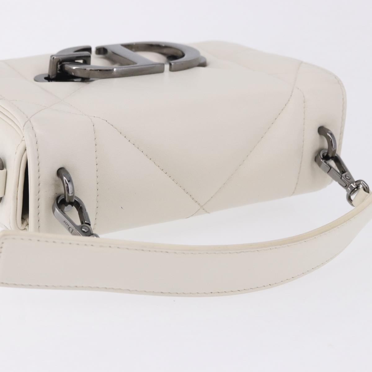 Christian Dior Caro Leather, White, Leather, Handbag