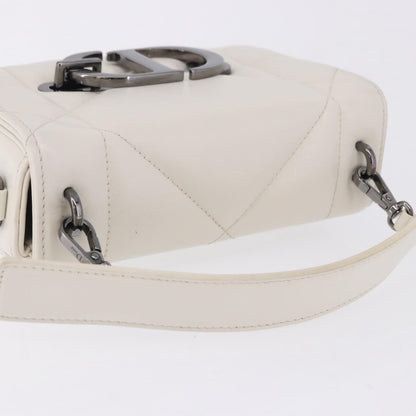 Christian Dior Caro Leather, White, Leather, Handbag