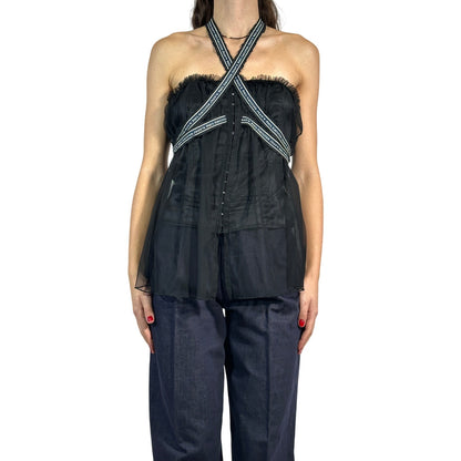 JEAN PAUL GAULTIER Halter Corset Tulle Top