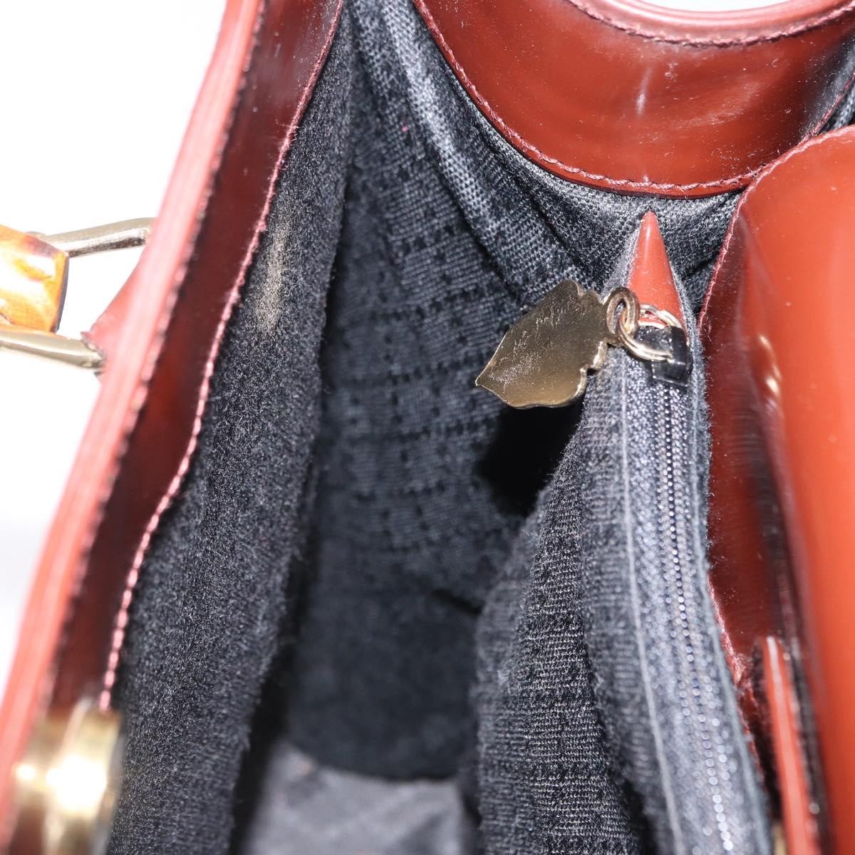 Gucci Diana NM Logo Bamboo Handle Tote Patent leather, Brown, Patent Leather, Tote Bag