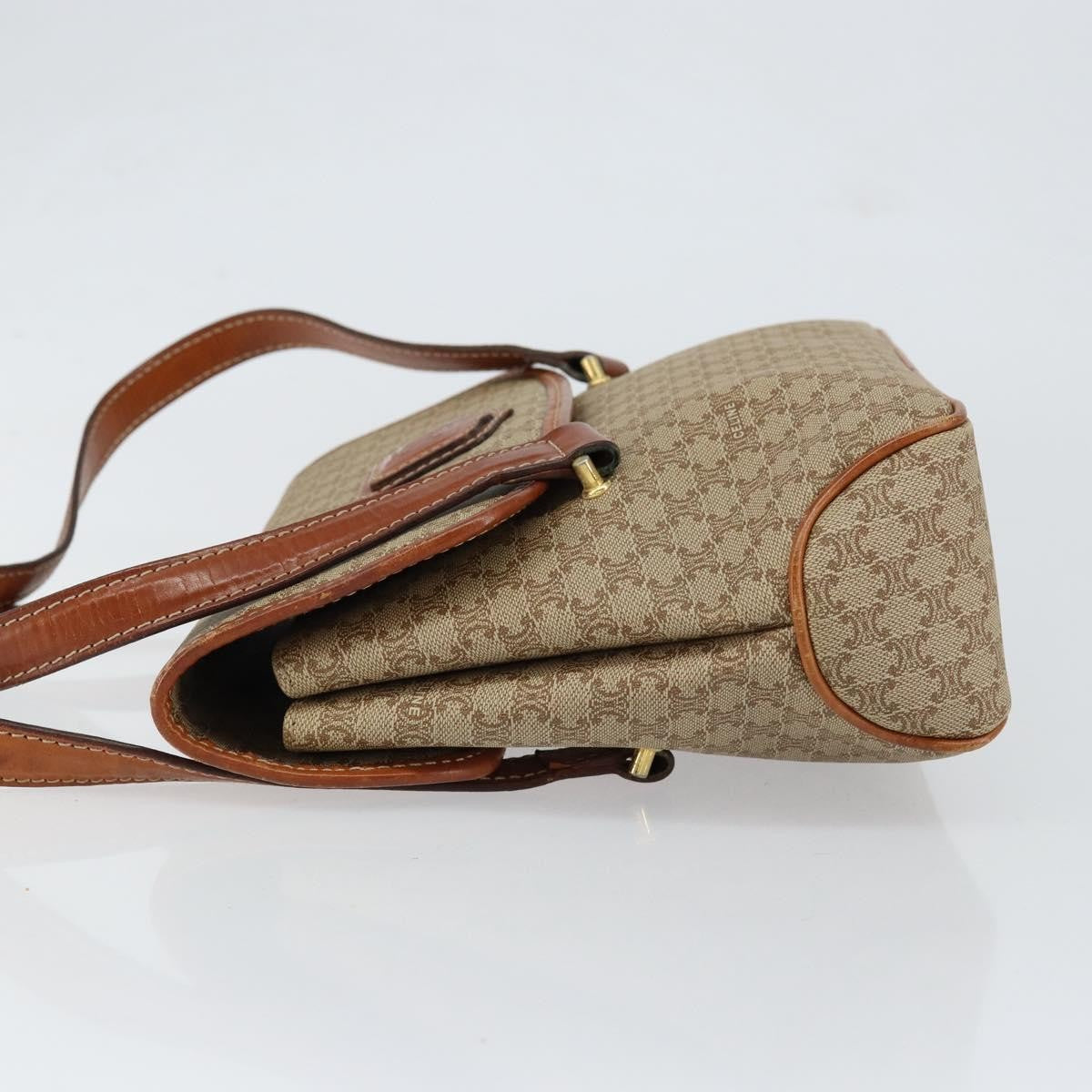 Celine Vintage Macadam Canvas and Leather, Beige, Canvas, Handbag