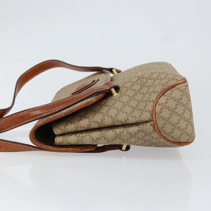 Celine Vintage Macadam Canvas and Leather, Beige, Canvas, Handbag