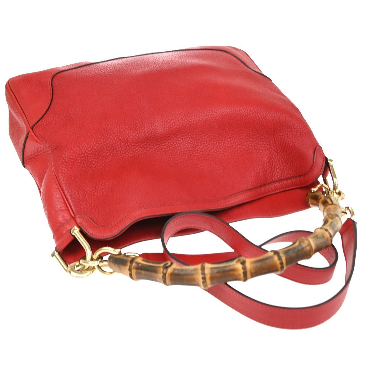 Gucci Diana Bamboo Leather, Red, Leather, Shoulder Bag