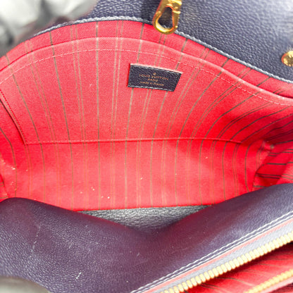 Louis Vuitton Montaigne Monogram Empreinte Leather, Navy, Leather, Handbag