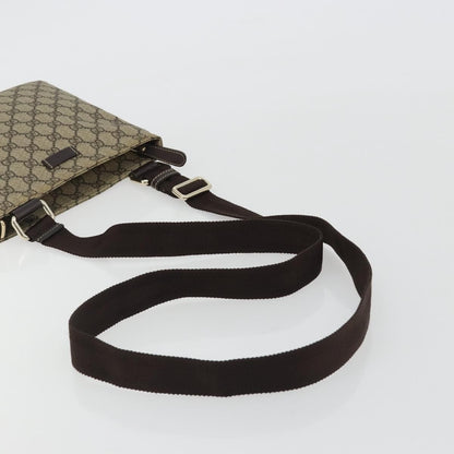 Gucci Zip Top Messenger GG Canvas with Leather, Beige, Canvas, Shoulder Bag