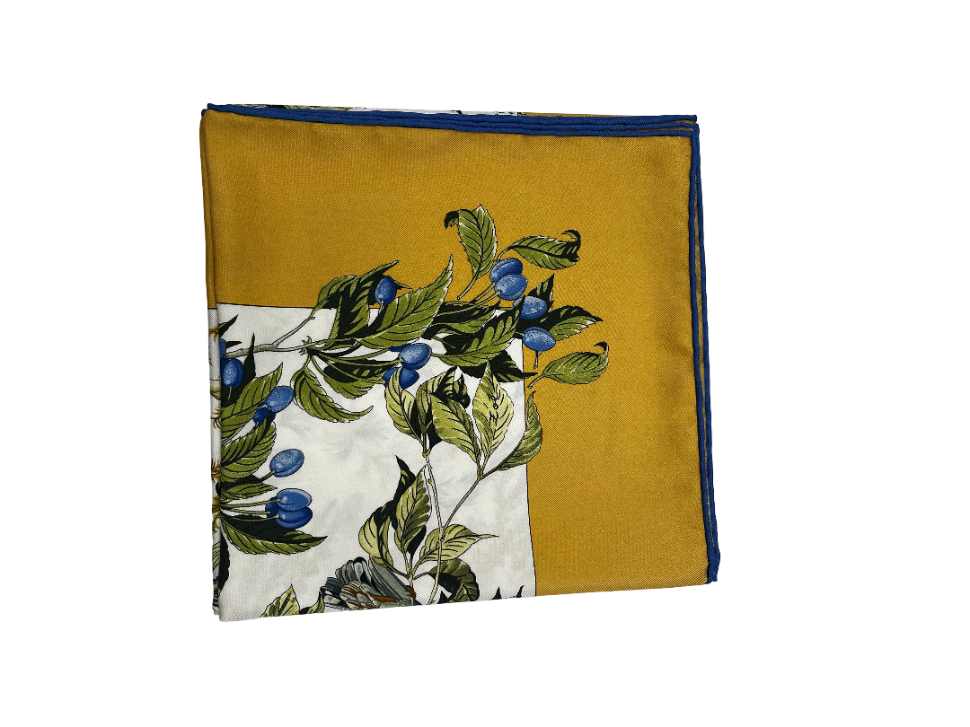 Hermes Carré 90 Silk multicolor, Yellow, Silk, Scarf