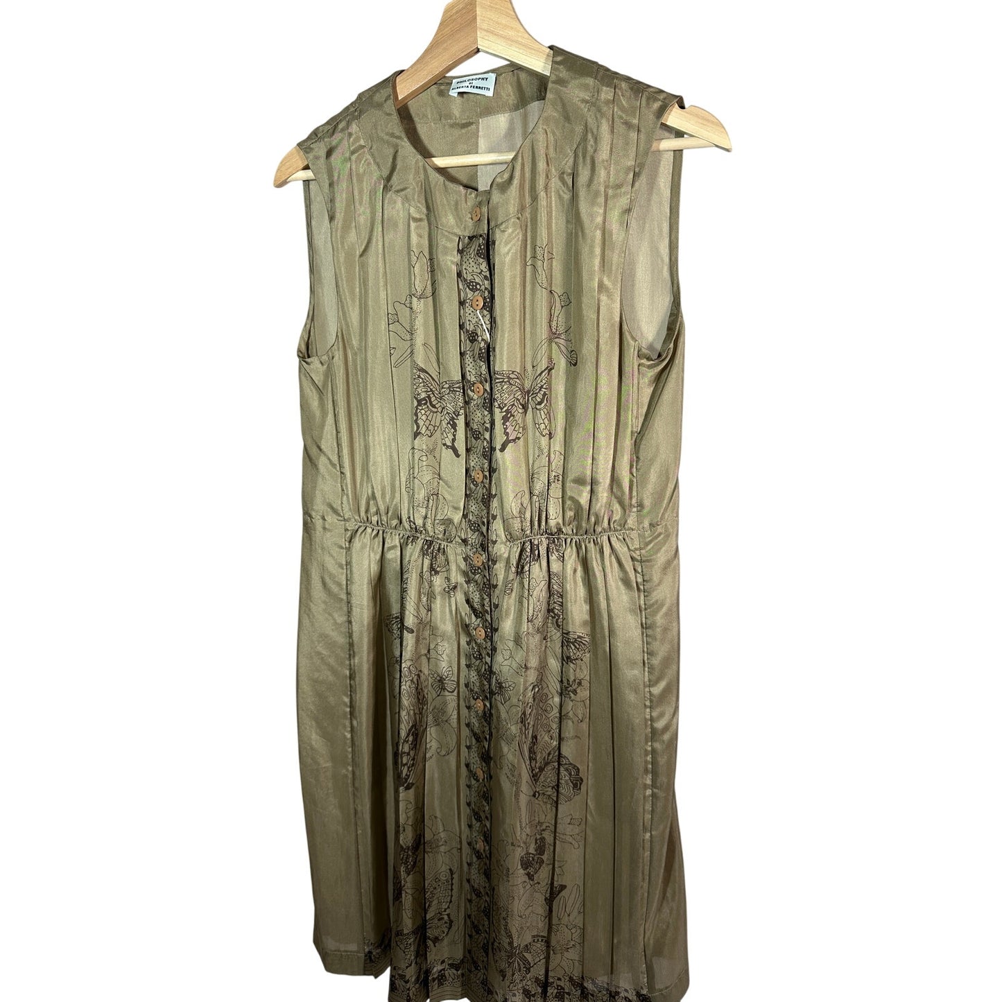Платье из плиссированного шелка ALBERTA FERRETTI