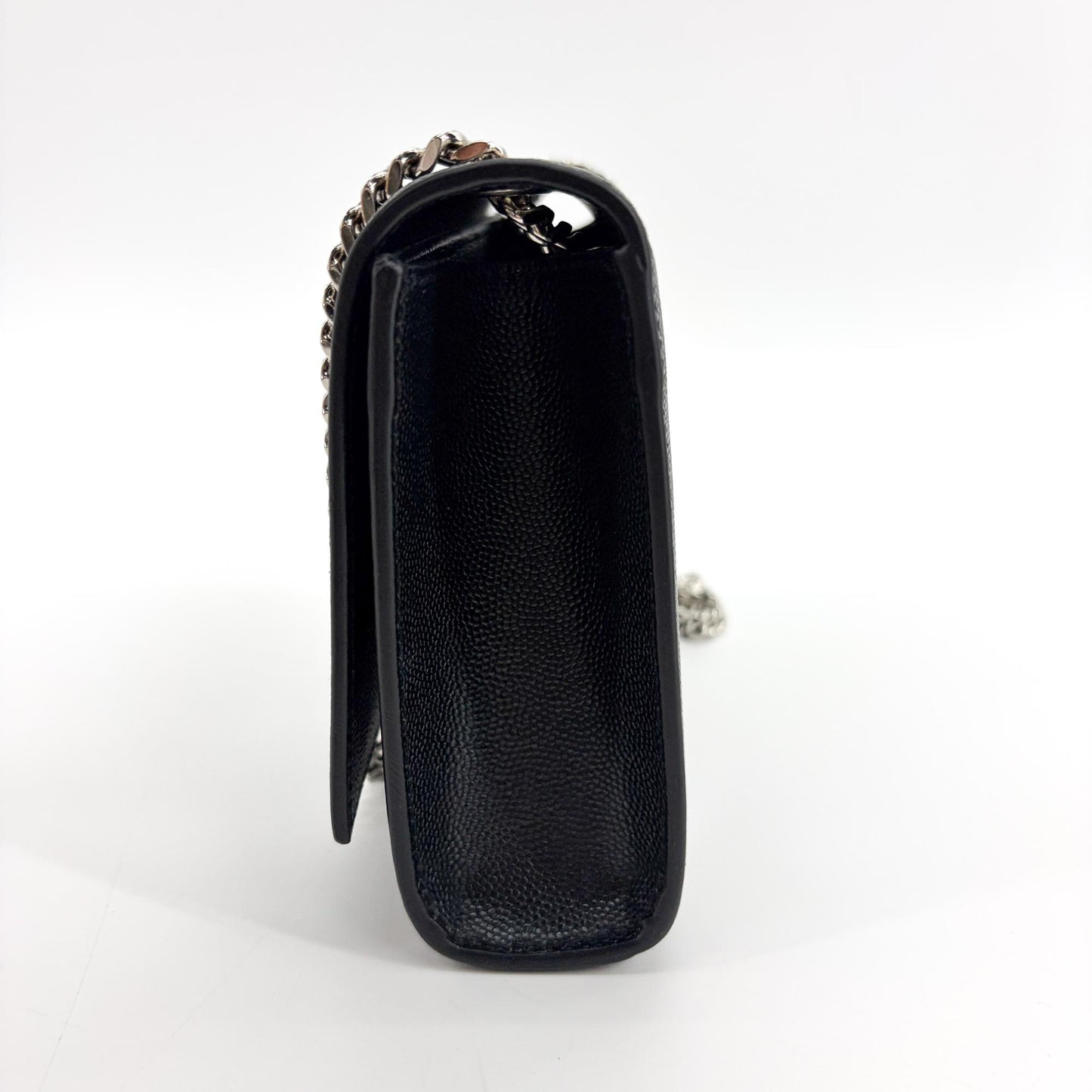 Saint Laurent Kate Crystal Embellished Patent, Black, Leather, Crossbody Bag
