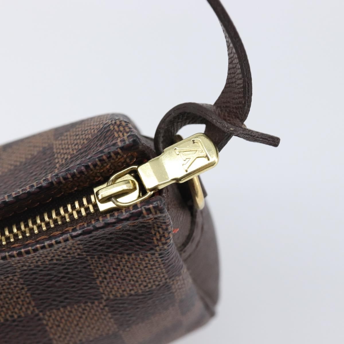 Louis Vuitton Trousse Make Up Damier, Brown, Canvas, Clutch