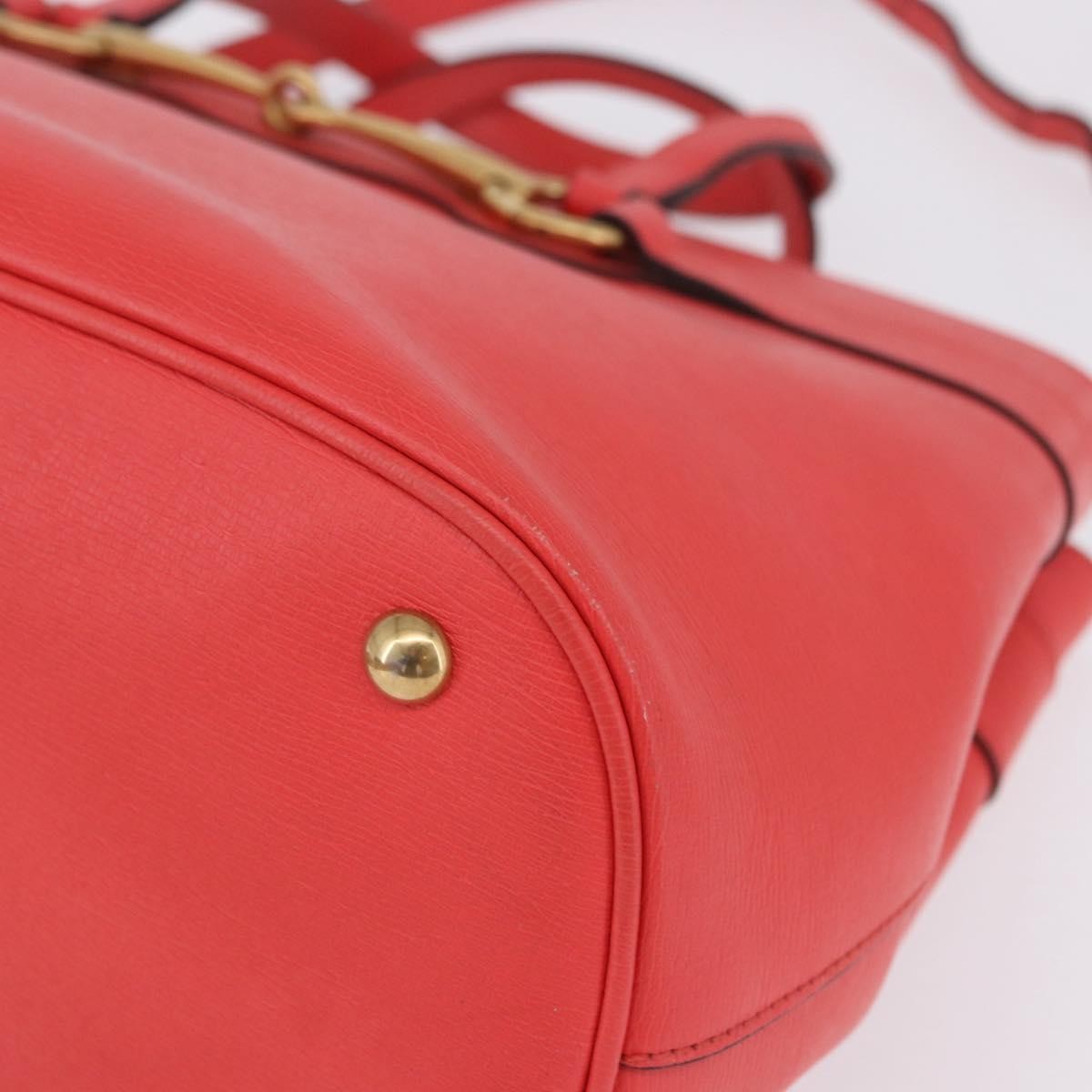 Gucci Bright Bit Convertible Leather, Red, Leather, Tote Bag