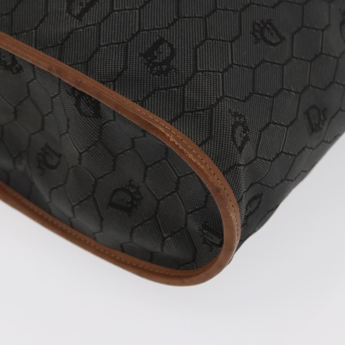 Christian Dior Vintage Honeycomb Canvas, Black, Canvas, Shoulder Bag