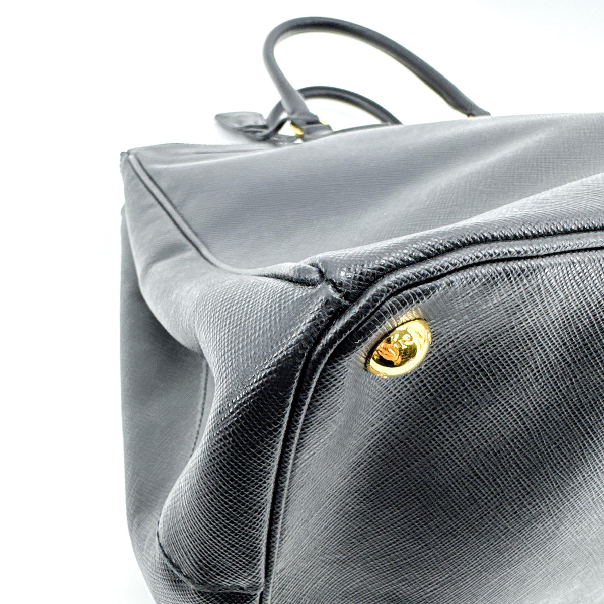 Prada Galliera Saffiano Leather, Black, Leather, Handbag