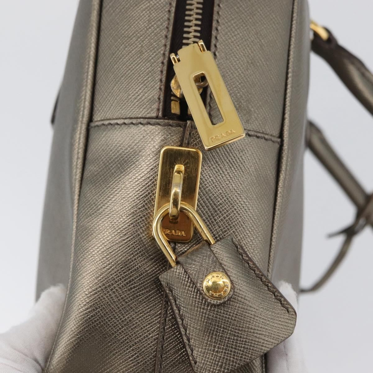 Prada Bauletto Saffiano Leather, Gold, Leather, Handbag