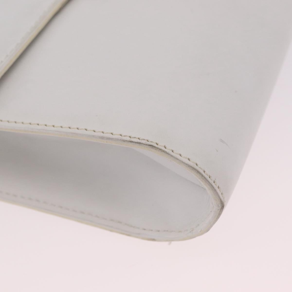 Celine Vintage Circle Logo Leather, White, Leather, Crossbody Bag