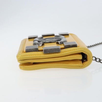 Chanel Boy Brick Flap Bag Lambskin and Plexiglass, YELLOW, LEATHER, Clutche & pouche