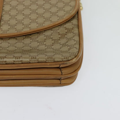Celine Vintage Macadam Canvas and Leather, Beige, Canvas, Handbag