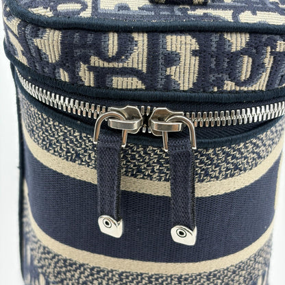 Christian Dior DiorTravel Vanity Case Oblique Canvas, Navy, Canvas, Handbag