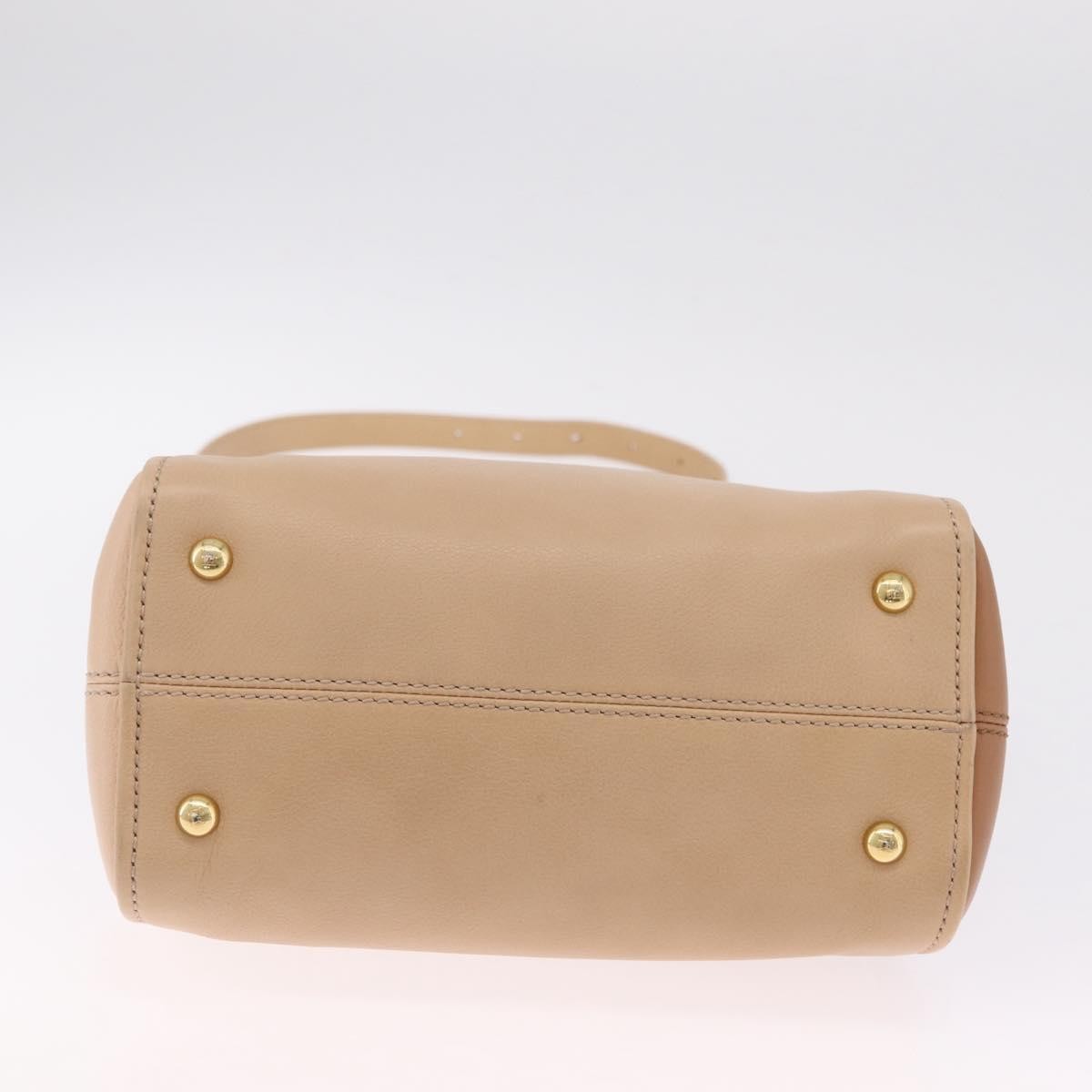 Fendi Chameleon Satchel Leather, Beige, Leather, Handbag