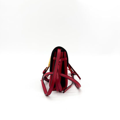 Valentino Garavani VRing Belt Leather, Red, Leather, Clutch