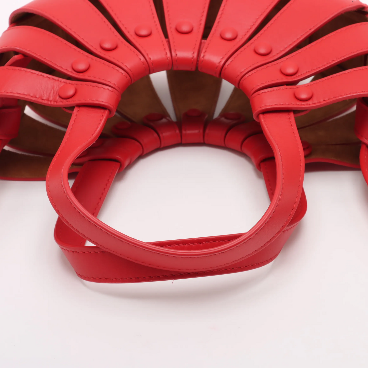 Bottega Veneta Vintage handbag Leather, RED, LEATHER, Handbag