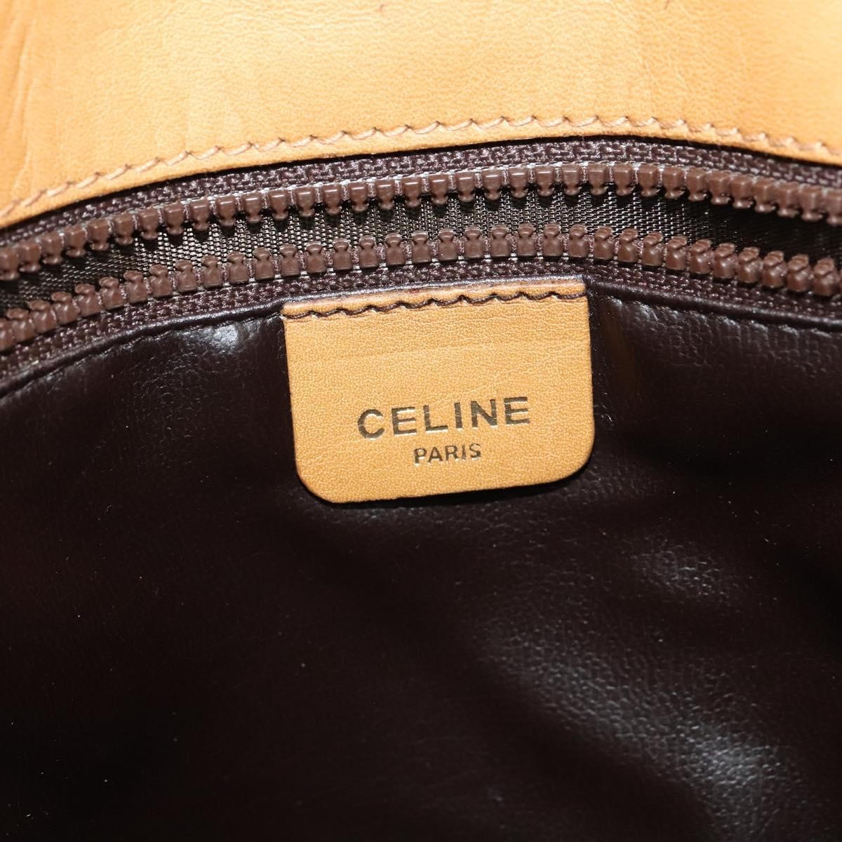 Celine Vintage Macadam Canvas and Leather, Beige, Canvas, Shoulder Bag
