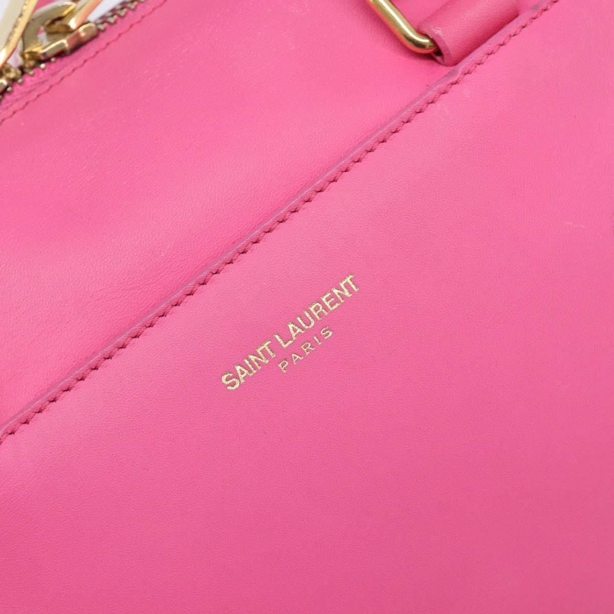 Saint Laurent Classic Duffle Leather, Pink, Leather, Handbag
