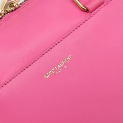 Saint Laurent Classic Duffle Leather, Pink, Leather, Handbag