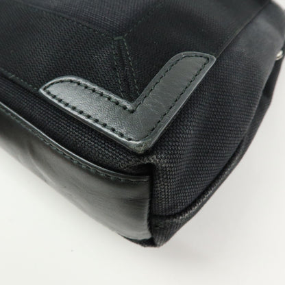 Balenciaga Navy Cabas Canvas with Leather, Black, Canvas, Tote Bag
