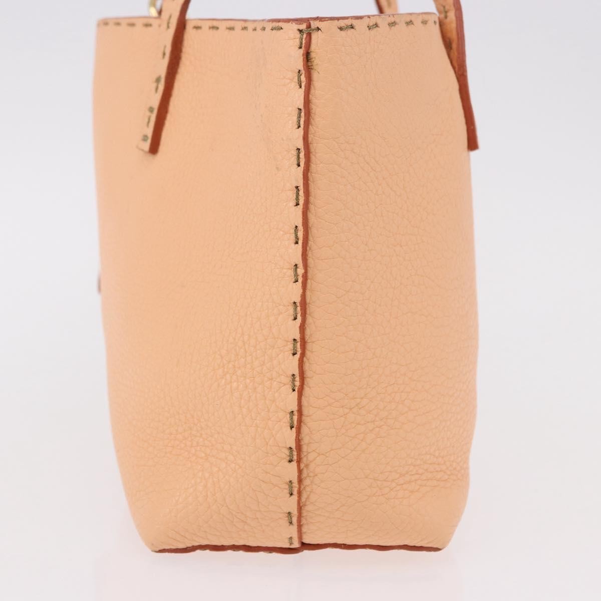 Fendi Selleria Carla Leather, Orange, Leather, Tote Bag