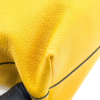 Prada Front Pocket Convertible Tote Leather, Yellow, Leather, Tote Bag