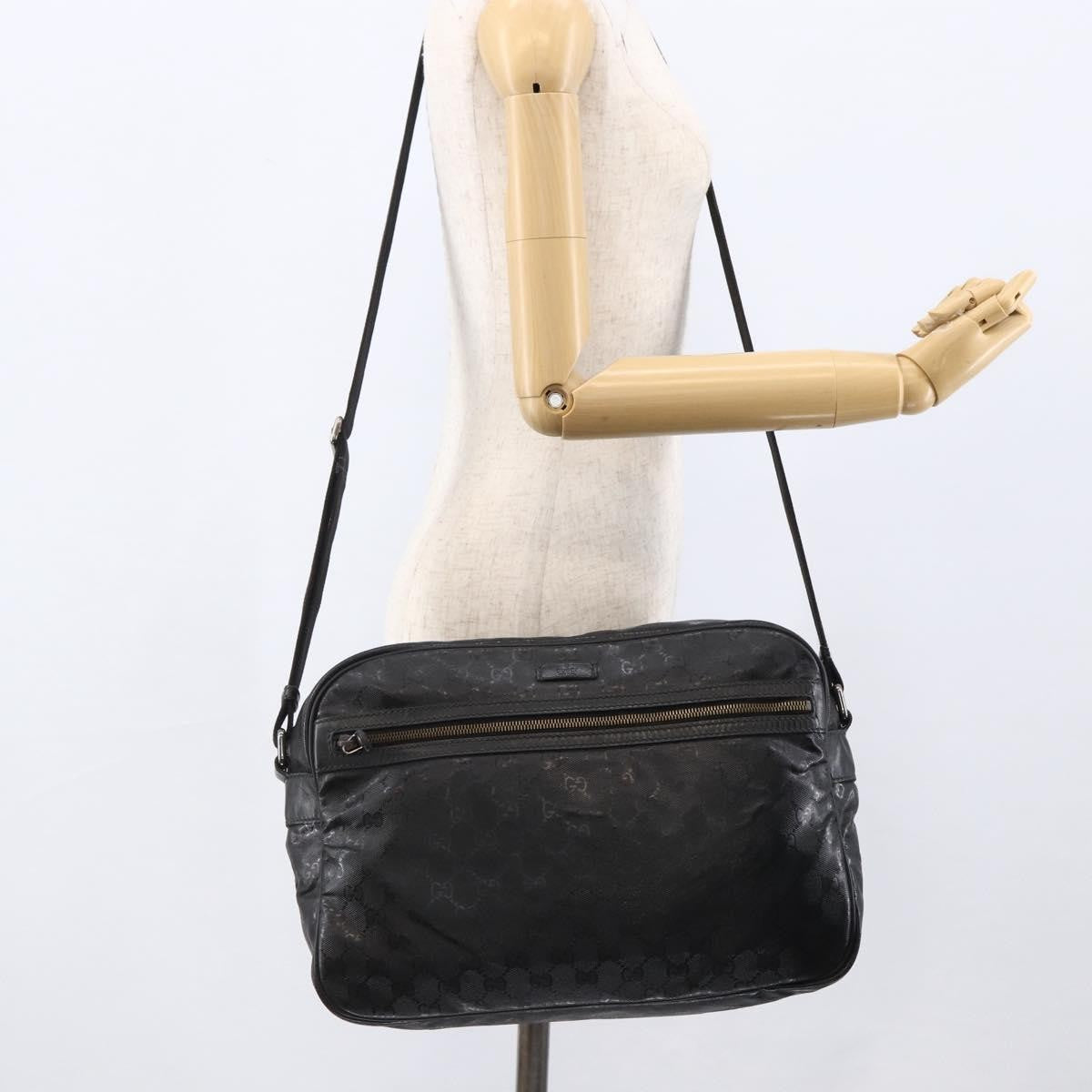 Gucci Zip Messenger GG Imprime, Black, Canvas, Shoulder Bag