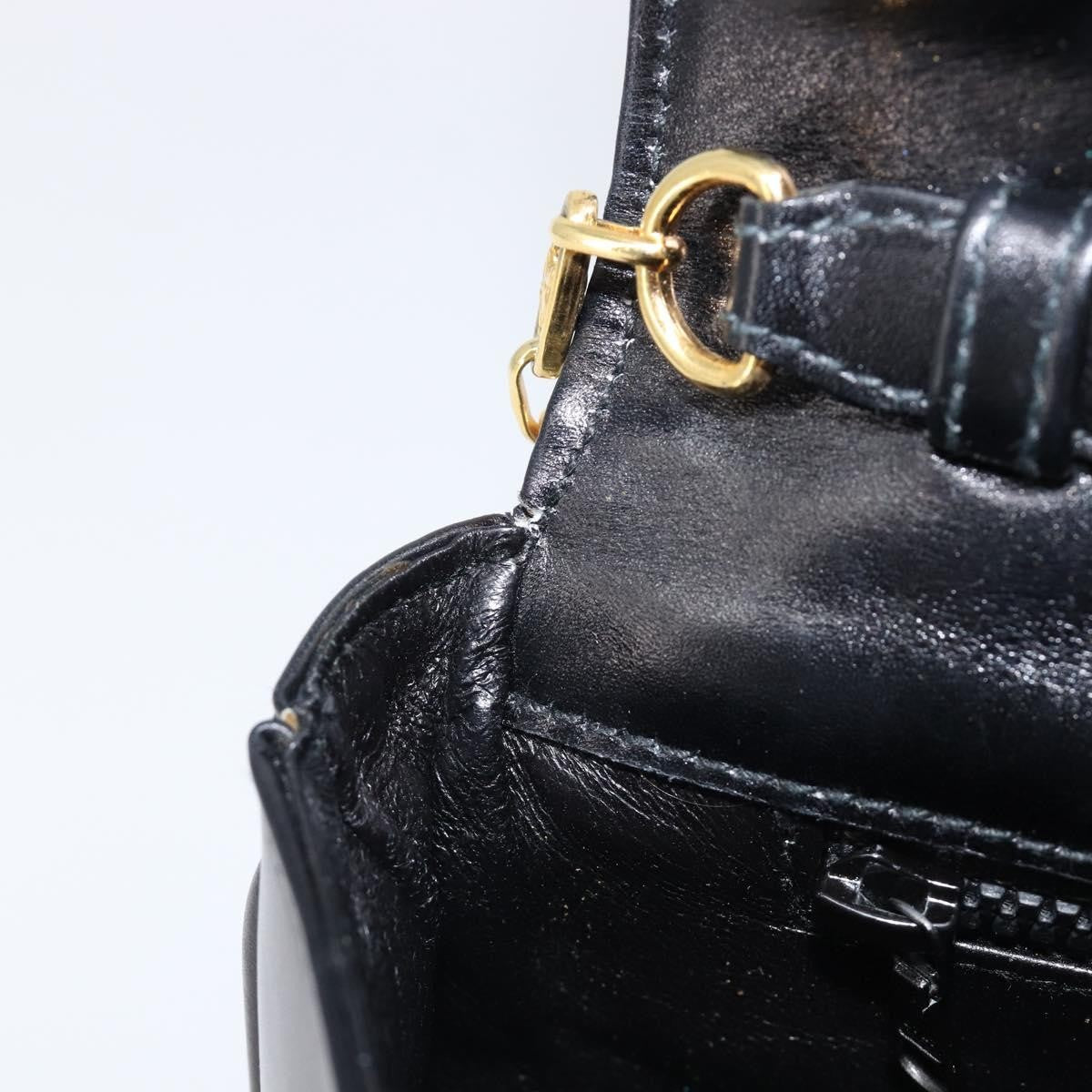 Celine Flap Shoulder Leather, Black, Leather, Shoulder Bag