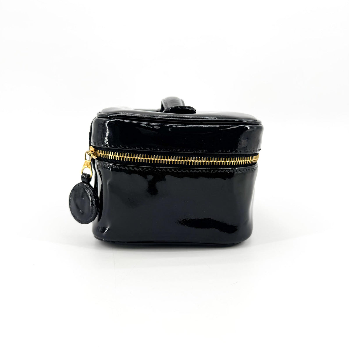 Chanel Vintage Timeless Cosmetic Case Patent, Black, Patent Leather, Clutch