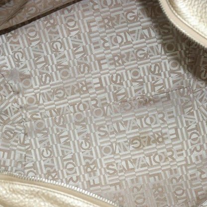 Salvatore Ferragamo Gancini Tote Leather, Silver, Leather, Tote Bag