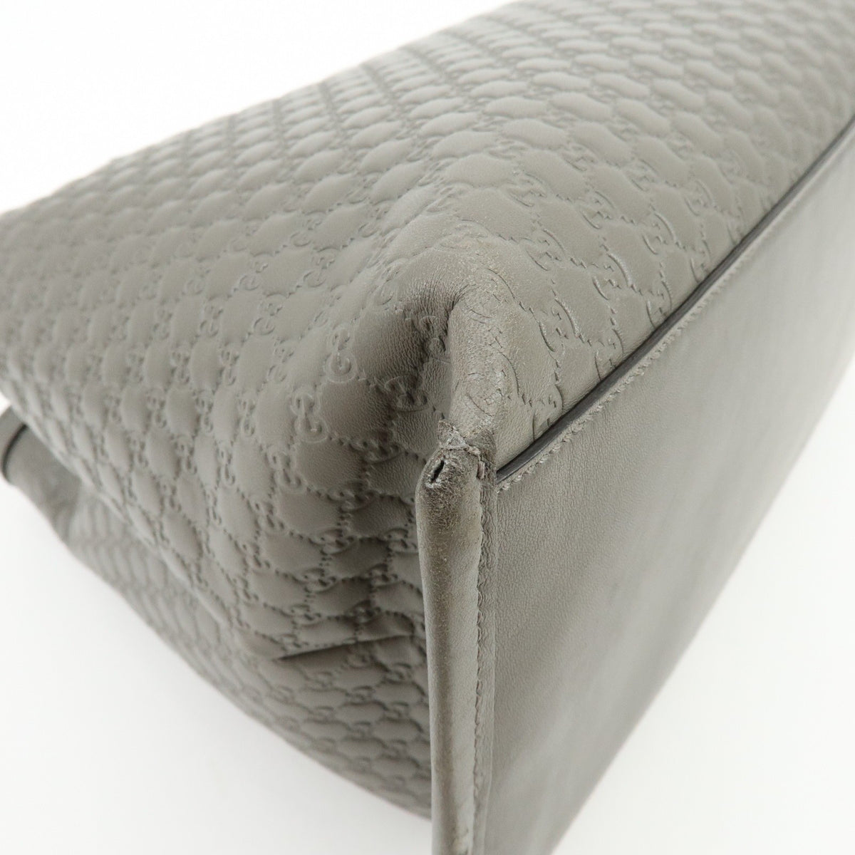 Gucci Zip Pocket Soft Microguccissima Leather, Gray, Leather, Tote Bag