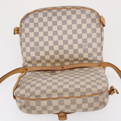Louis Vuitton Saumur Damier Ebene, Beige, Canvas, Shoulder Bag