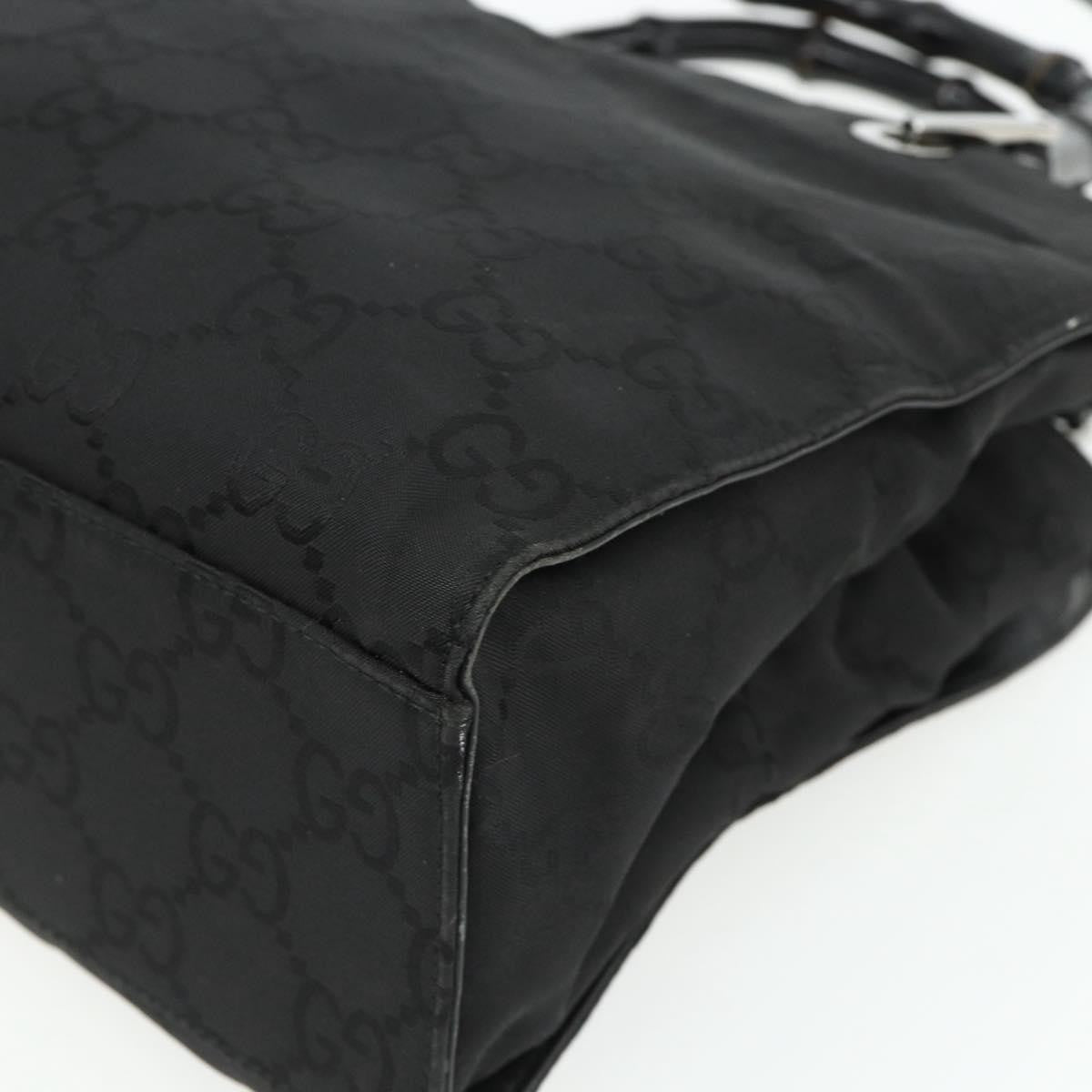 Gucci Vintage Bamboo Handle Tote GG Canvas, Black, Canvas, Tote Bag
