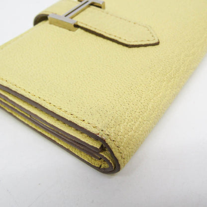Hermes Bearn Chevre Mysore, Yellow, Leather, Wallet