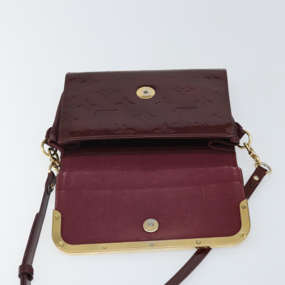 Louis Vuitton Rossmore Monogram Vernis, Burgundy, Patent Leather, Handbag