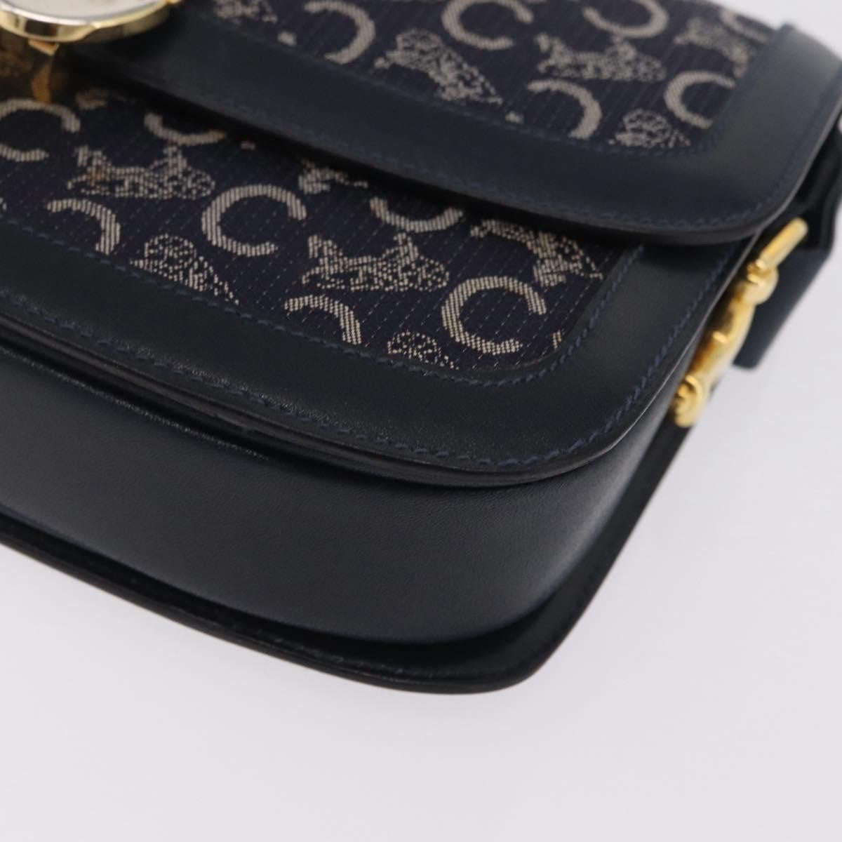 Celine C Sulky Horse carriage Canvas, Navy, Canvas, Handbag