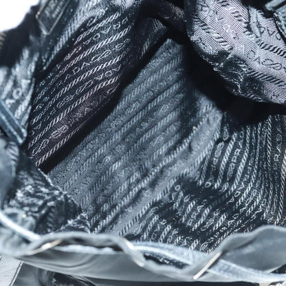 Prada Double Pocket Drawstring Tessuto, Black, Nylon, Shoulder Bag